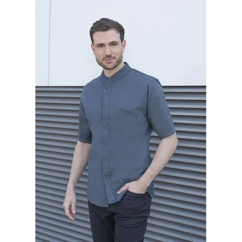 Готварска куртка с къс ръкав Chef Grey Modern-Touch 