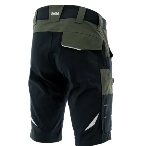Работни къси панталони COTTONFLEX Black + Olive Green