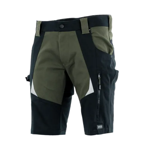 Работни къси панталони COTTONFLEX Black + Olive Green