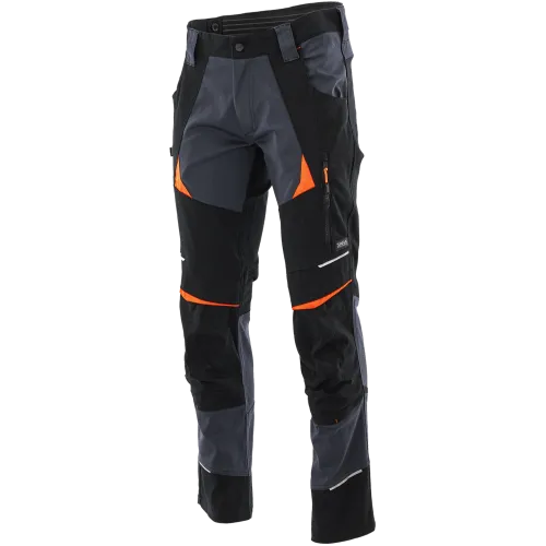 Работни панталони Cottonflex Graphite+Orange