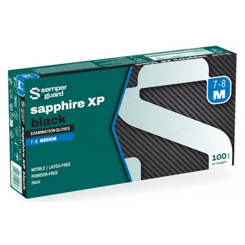 Черни нитрилни ръкавици semperguard® sapphire XP Black